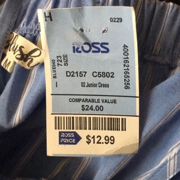 Blue Stripes Off-shoulder dress - Picture 3 of 3